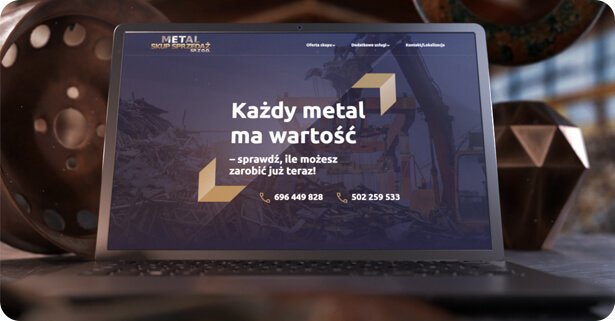 Strona internetowa dla firmy zajmującej się skupem złomu i metali kolorowych