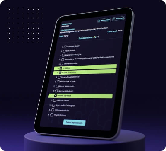 Głosowanie przez aplikację webową