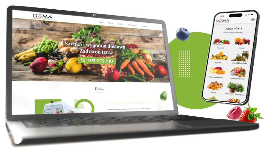 Strona internetowa dla hurtowni warzyw i owoców